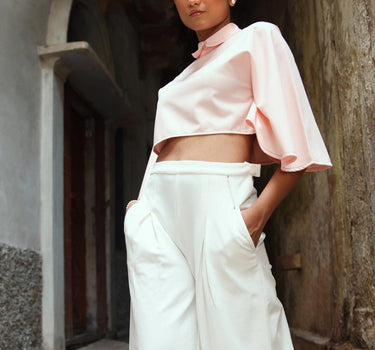 BACK OPEN CROP TOP & TROUSER