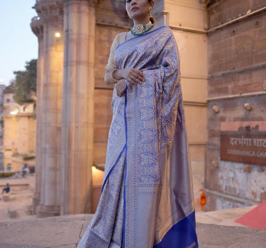 'Faqat' Banarasi pure katan brocade jaal saree